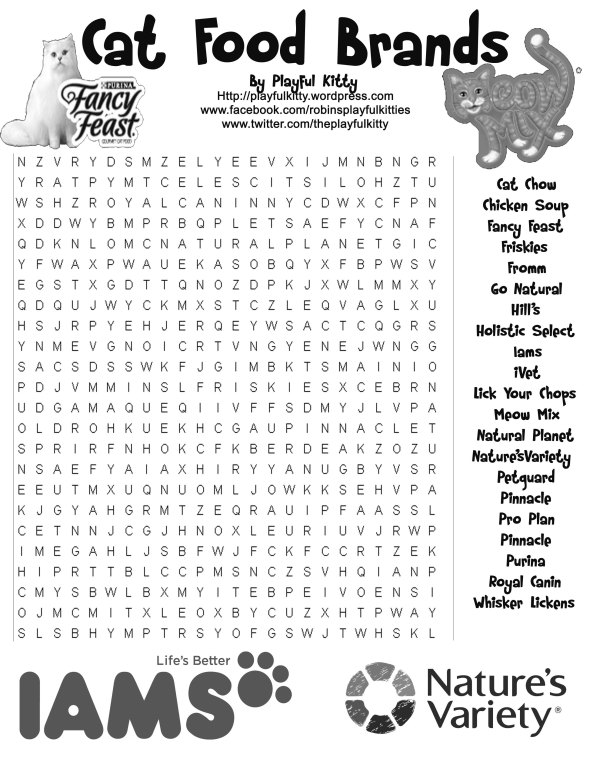 Cat Food Brands Word Search